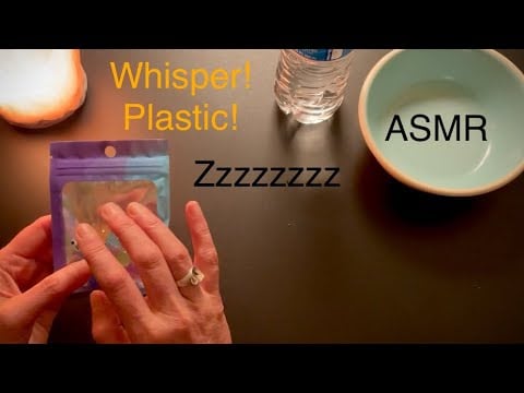 ASMR Whispering with Crinkly Plastic Sounds and Swooshing Water Sounds for Sleep