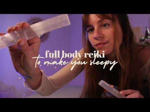 ASMR REIKI full body scan for deep healing sleep | hand movements, plucking, energy balancing