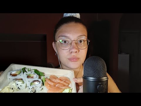 SUSHI MUKBANG (Eating Sounds)🍣😍💜 | ASMR ITA