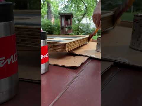 Brush strokes on wood #asmr #momentofzen