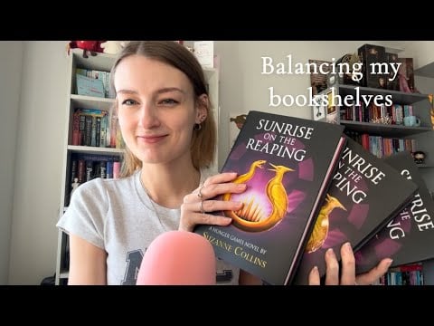 ASMR Balancing my TBR for March (book triggers, close whispers)