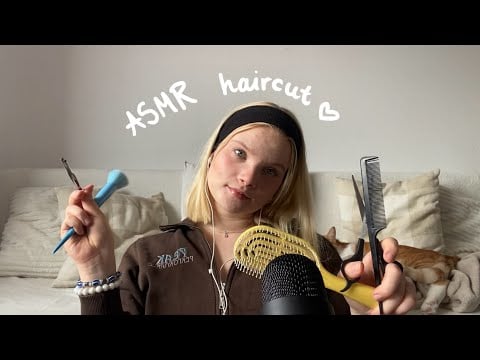 ASMR giving you a haircut | personal attention | tongue clicking 🌻