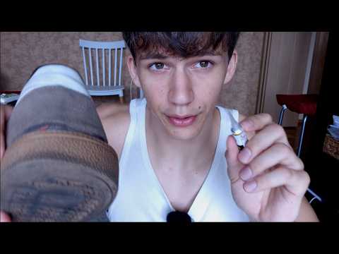 ASMR repairing my old shoe ;)