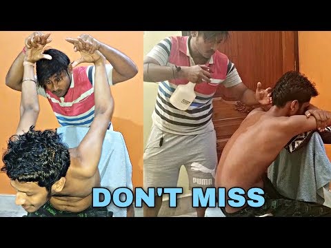 Indian Massage Head and body with cracking | Relaxing and powerful ASMR