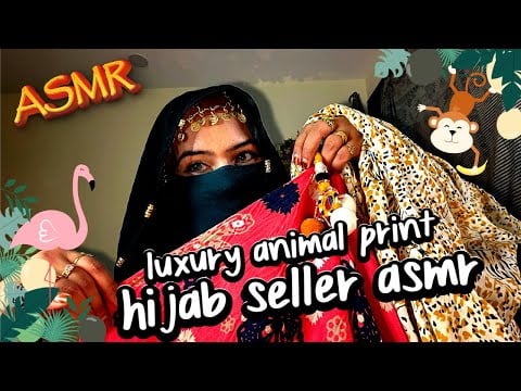 🧵ASMR: Famous Silk Seller Shows You Exotic Animal Print Stoles #aaasmr #triggertime