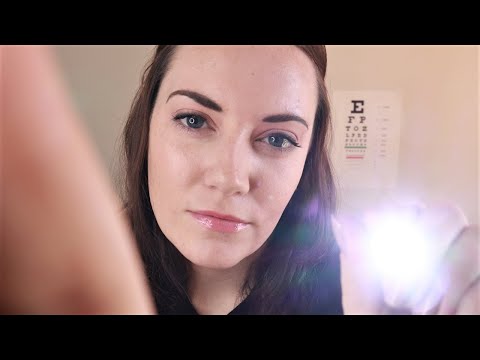 ASMR Relaxing Eye Exam Medical Roleplay (Soft Spoken, Follow the Light, Hand Movements)