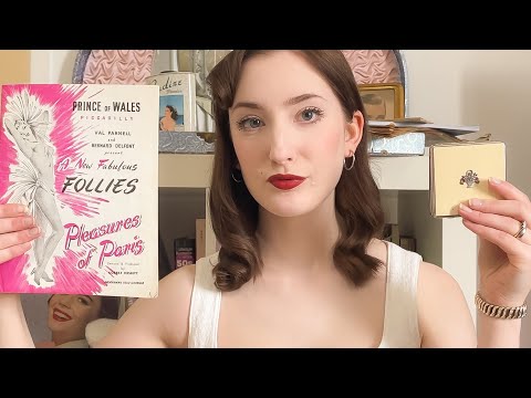 ASMR ~ tingly vintage haul; makeup, burlesque programmes ~ soft whispers 🪻