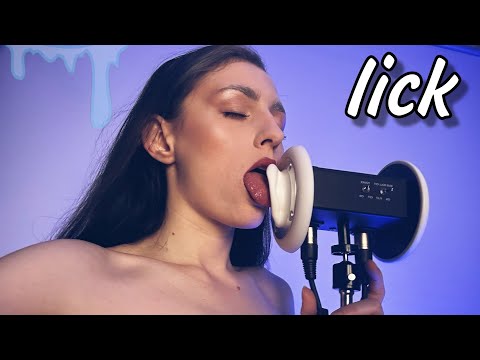 ASMR EAR LICKING! Eye contact, video on 3dio mouth sounds asmr