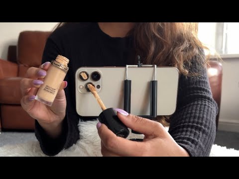 [ASMR] applying makeup to iPhone camera 😴