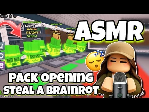 ASMR Français • PACK OPENING DE LUCKY BLOCK RADIOACTIF SUR STEAL A BRAINROT ROBLOX 😴