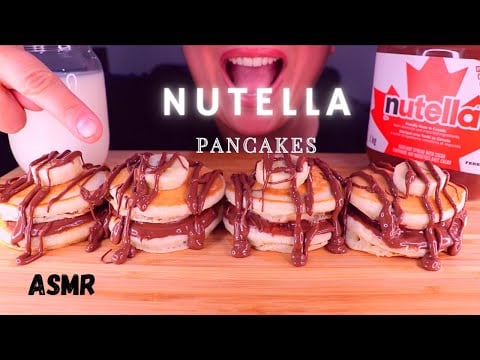 ASMR NUTELLA PANCAKES MUKBANG 먹방 (EATING SOUNDS)