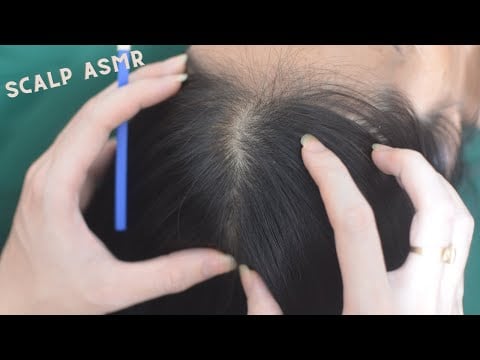 ASMR Real Person Hair Parting And Scalp Scratching Sounds, No Talking For Anxiety Relief