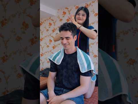 ASMR: Relaxing Thai Barbershop Full Service Massage #shorts