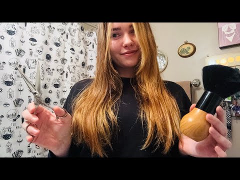 Cutting off my dead ends ASMR Self Haircut + Cape Sounds