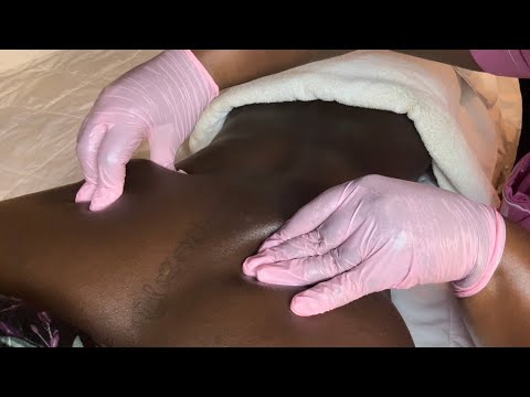 Asmr | Relaxing Back Massage with Gloves and Oil (real person)