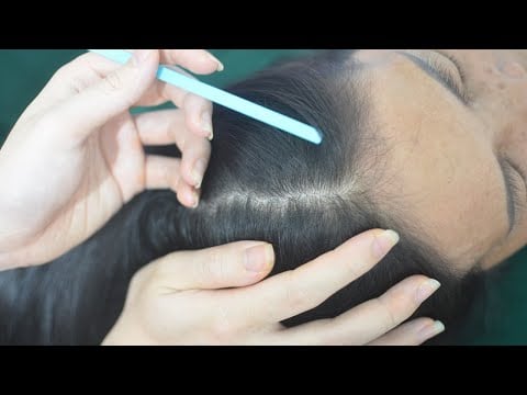ASMR Relaxing Hair Play, Hair Parting With Snoring, Breathing Sounds, Therapy For Relieve Stress
