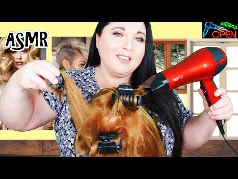 ASMR Hair Salon Roleplay (Blow Dry, Hot Rollers, Hair Brushing, Wet Hair, Hair Curling, Styling)