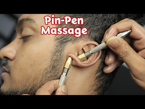 Tip-Top Pin-Pen Massage With 3d ASMR Sound | Head Scratching And Pressure Point Forehead Massage