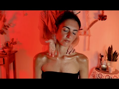 ASMR su Persona Reale MASSAGGIO Collo Spalle e Schiena, BRUSHING Hair e PULIZIA ENERGETICA con Sara