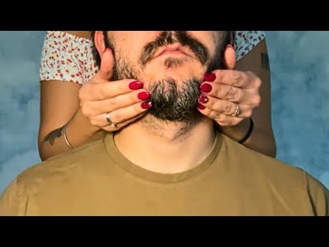 ASMR 🧔 Beard Scratching & Stroking 🧔 Soft spoken/Whispering
