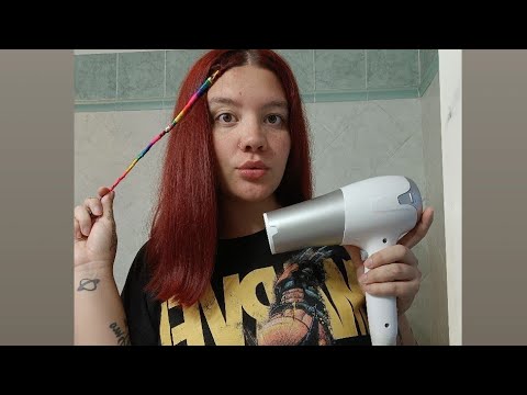 HAIR DRYER SOUND, HAND MOVEMENTS e MOUTH SOUNDS (white sound) 😴💜 | ASMR ITA
