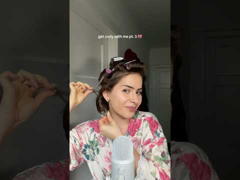 get curly with me pt. 5 🎀 #asmr #heatlesscurls #curler #relaxing