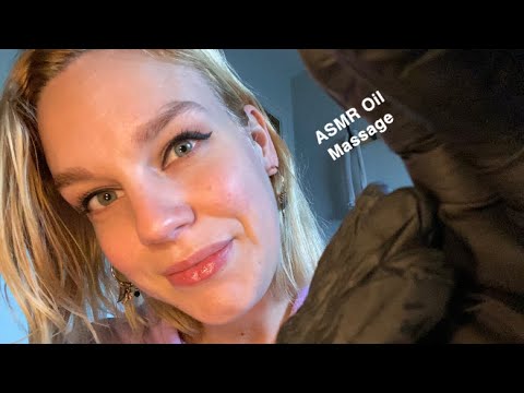 [ASMR] Oil massage with gloves (Face, Neck, Shoulders)