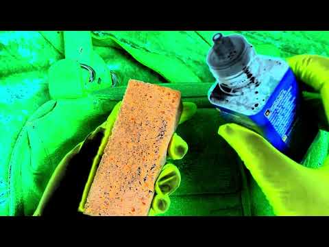 LATEX GLOVES 💚 Cleaning Leather 🍀 [[ASMR]]