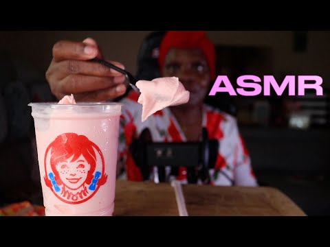 Strawberry Frosty Refreshing Treat ASMR Eating Sounds