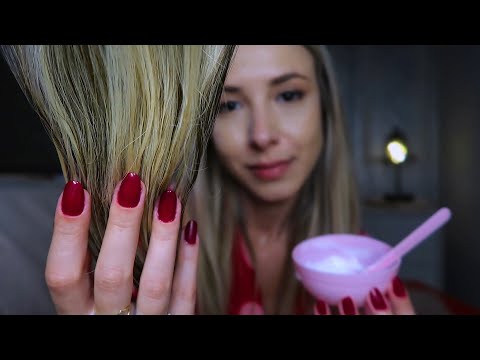 ASMR - CUIDANDO DO SEU CABELO PARA VOCÊ DORMIR 😴 (tratamento, creme, escova)