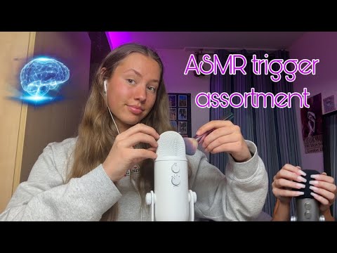 ASMR trigger assortment, tapping, inaudible whispering
