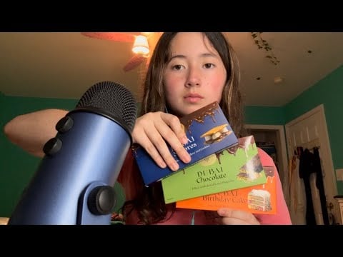 ASMR Eating Different Dubai Chocolate Bars
