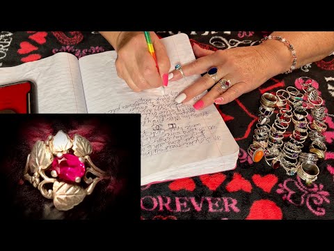 Inventory of Rings! ASMR Crinkle notebook! (Whispered version) For Sorina~Rings rummage!