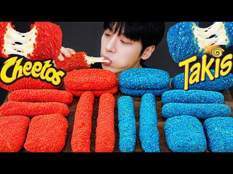 ASMR MUKBANG 직접 만든 타키스 대왕 가래떡 불닭볶음면 짜파게티 치즈스틱 핫도그 먹방 & 레시피 FIRE NOODLES EATING SOUND!