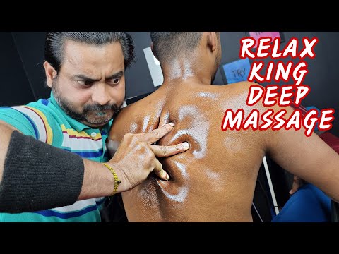 ASMR Deep Body Massage With Oil and Scratching Head Massage | Relax King Biswajit Barber