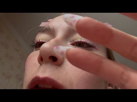 ASMR окрашивание бровей // близко к камере, звуки рта, визуалки, триггеры💕