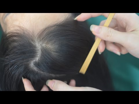 ASMR Hair Tingly With Parting, Combing & Scalp Scratch Real Person For Headache Relief