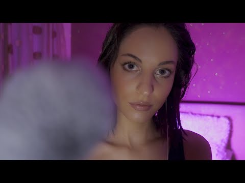 ASMR Slow Face Brushing with whispers💜💜💜