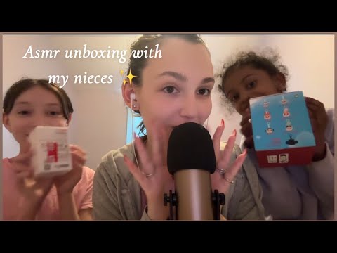Asmr|✨unboxing with my nieces✨(so cute)