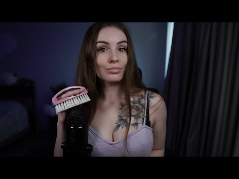 ASMR Brush Tapping, Micro Brushing, Brush Nails Scratching