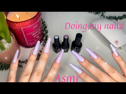 Asmr Doing my Nails | Long nails & Whispers 💜