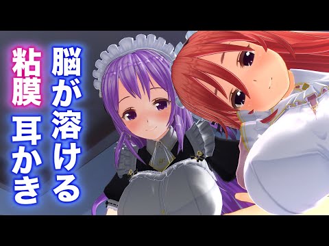 【ASMR】２人から耳奥までネバネバ耳かきと耳ふーされて脳が溶けるほど癒される【耳掃除/ear cleaning/no talking/ear blowing/asmr sleep】