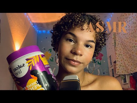 ASMR FINALIZANDO SEU CABELO | SONS DE CREME, SONS DE BOCA E CONVERSA.