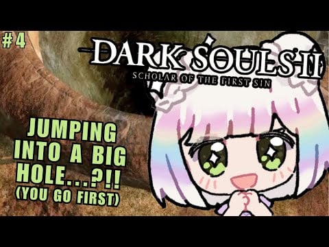 【DARK SOULS II】let's just jump 😋❣️ | first time exploring the gutter..💦  it's dark.. souls🖤【EN/日本語】