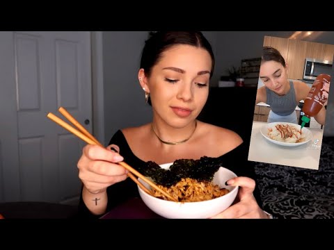 ASMR - Lunch Mukbang | Viral TikTok Salmon Rice Bowl 🍚