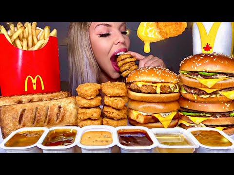 ASMR MCDONALDS CHICKEN SANDWICH, BIG MAC, APPLE PIE, CHICKEN NUGGETS, FISH FILLET FRIES MUKBANG 먹방