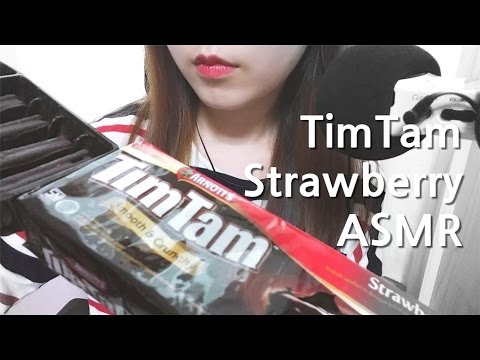 ASMR 악마의과자 팀탐 2 딸기맛 이팅사운드 초콜렛 수입과자 노토킹 먹방 TimTam Strawberry No Talking Eating sounds mukbang