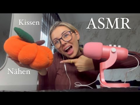 Relaxing ASMR 🧵 Sewing a Cozy Pumpkin Pillow 🎃 Soft Sewing Sounds for Sleep 🪡 [German]