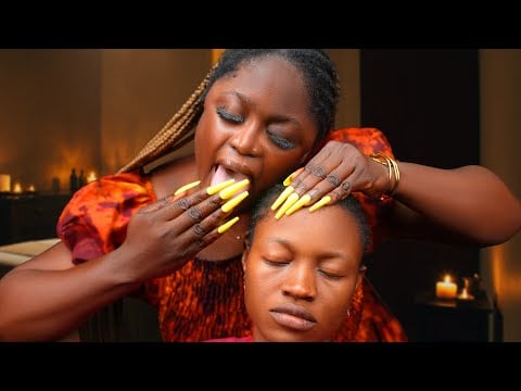 ASMR | 20 Mins of Wet Mouth Sounds, Spit Painting & Intense Long Nail Massage✨TOTAL KNOCK OUT✨