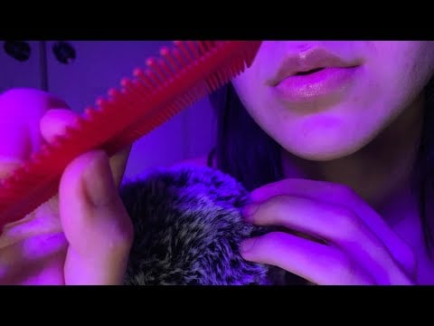 [ASMR - Minimal whisper] 😴 Hair play + hair brushing 😴